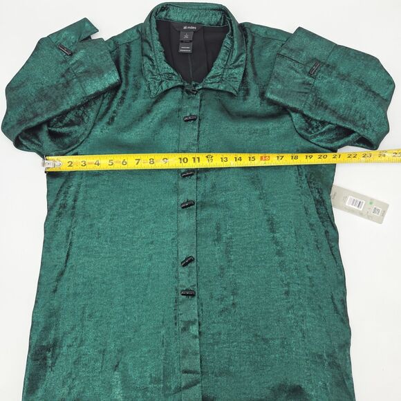 Ali Miles Shimmer Button Up Down Tunic Shirt Womens Size Large Art To Wear Artsy - Picture 6 of 8